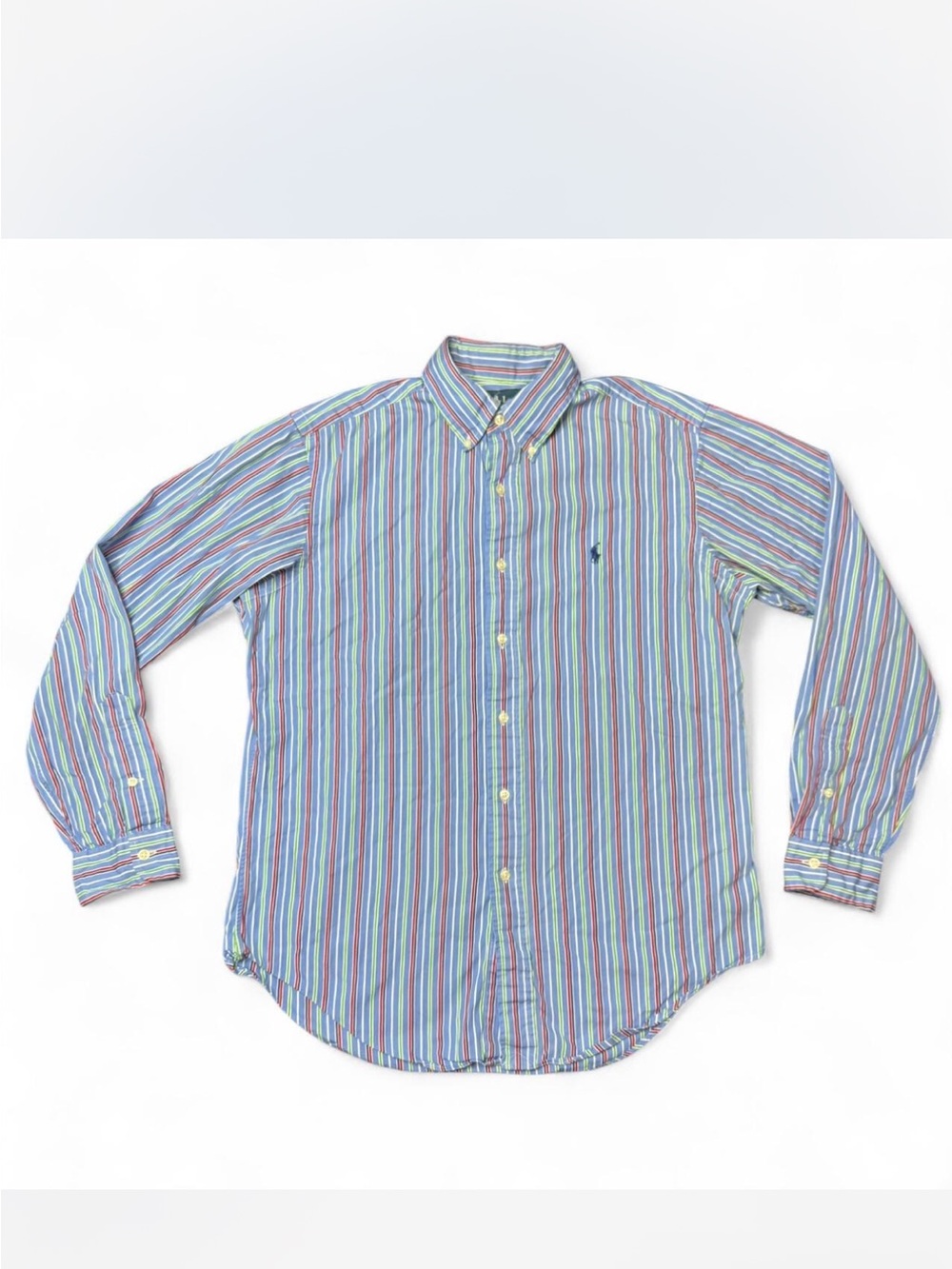 Ralph Lauren Men’s Multi-Stripe Button-Down Shirt - Blue/Green/Purple